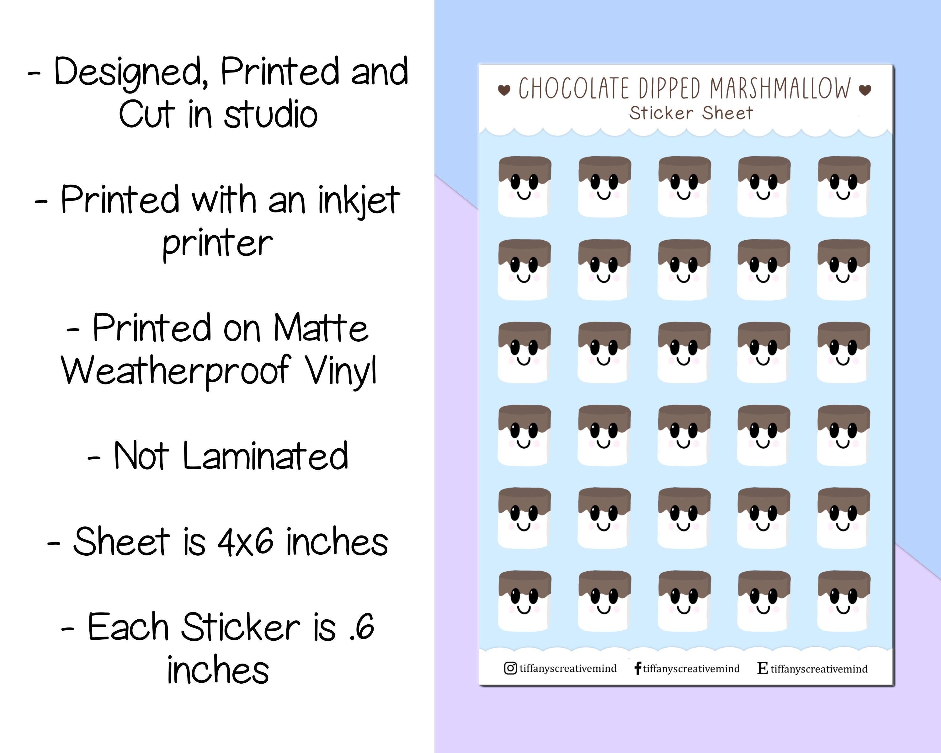 Chocolate Dipped Marshmallows 4x6 inch Sticker Sheet