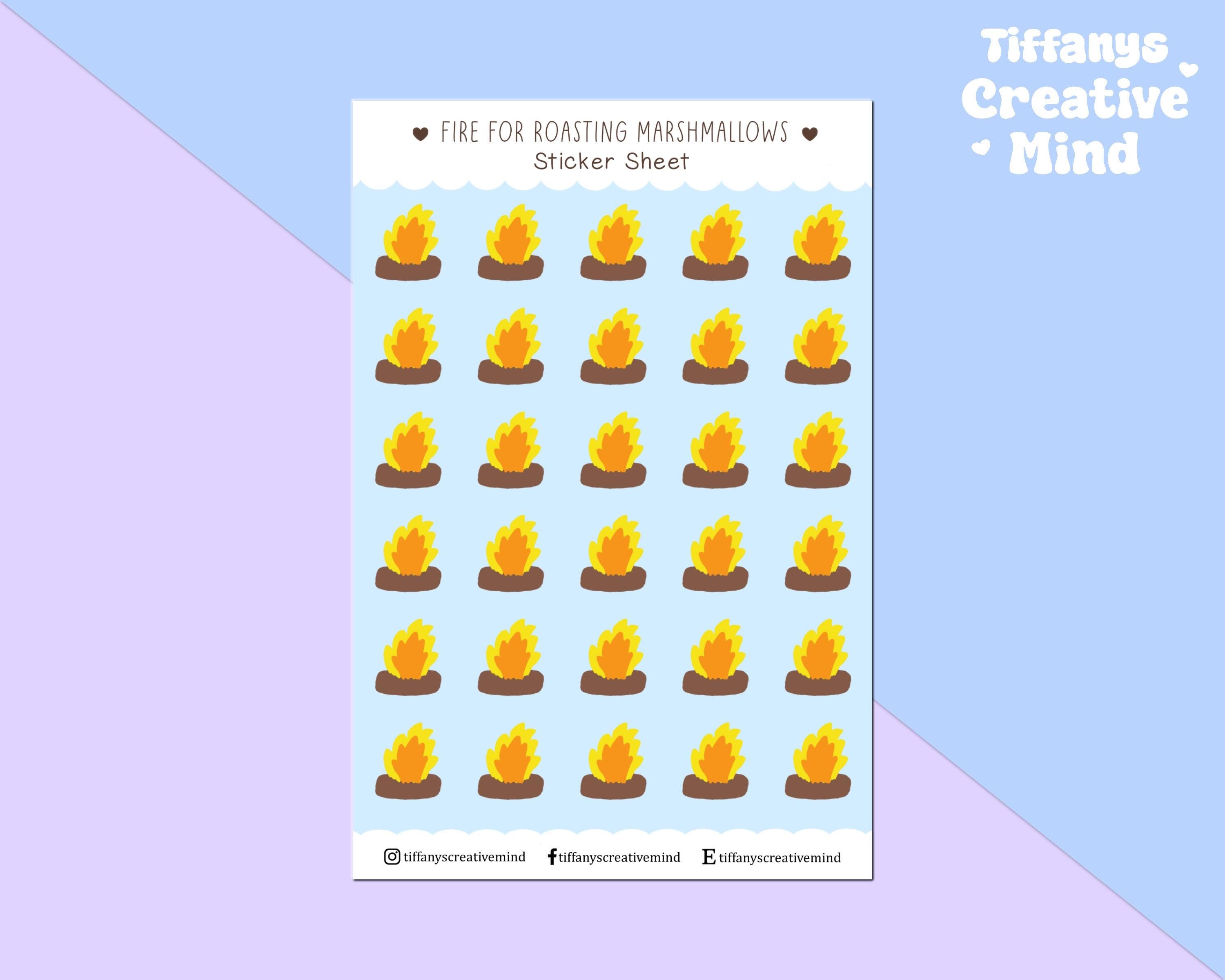 Fire for Roasting Marshmallows 4x6 inch Sticker Sheet
