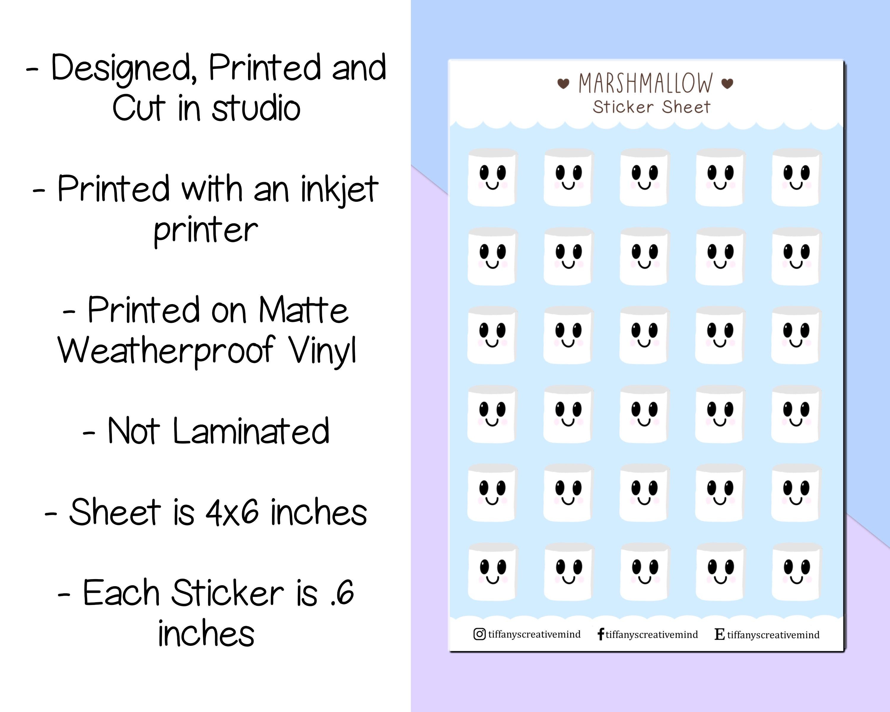 Marshmallows 4x6 inch Sticker Sheet