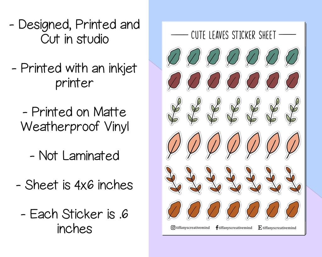 Fall Leaves Sticker Sheet: 4x6