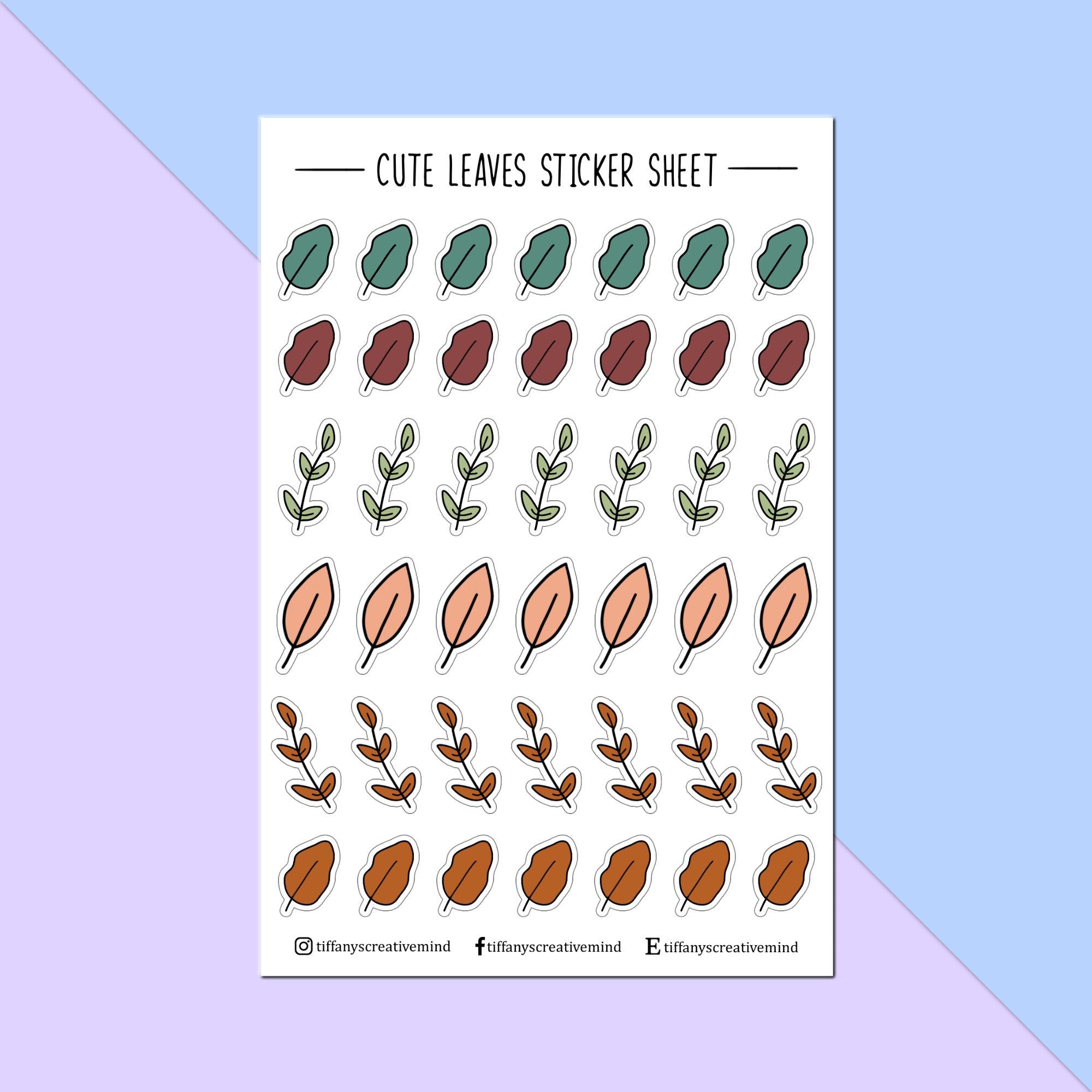 Fall Leaves Sticker Sheet: 4x6