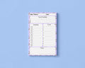 Half Letter Daily Planner Notepad with Schedule Planning: Pastel Purple Donut Pattern