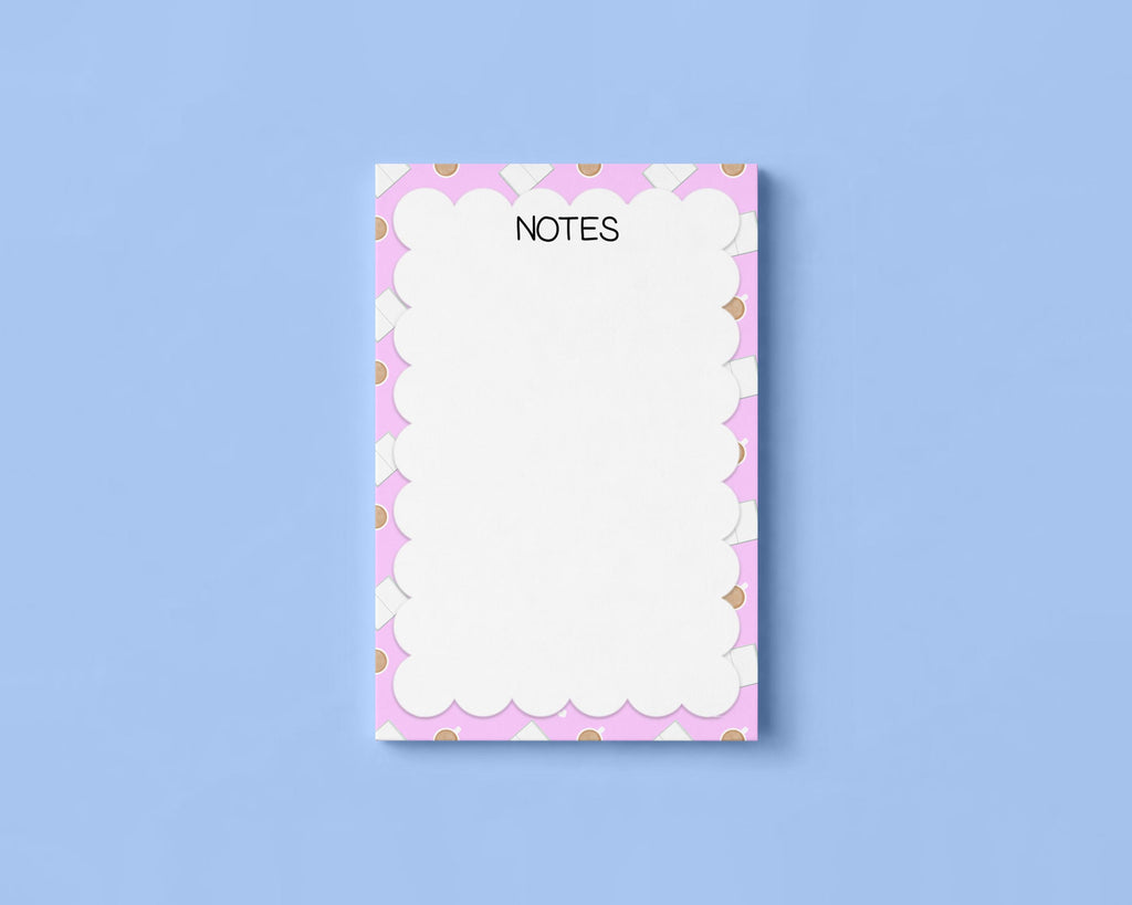 Coffee and a Good Book Pattern 4x6 Notepad