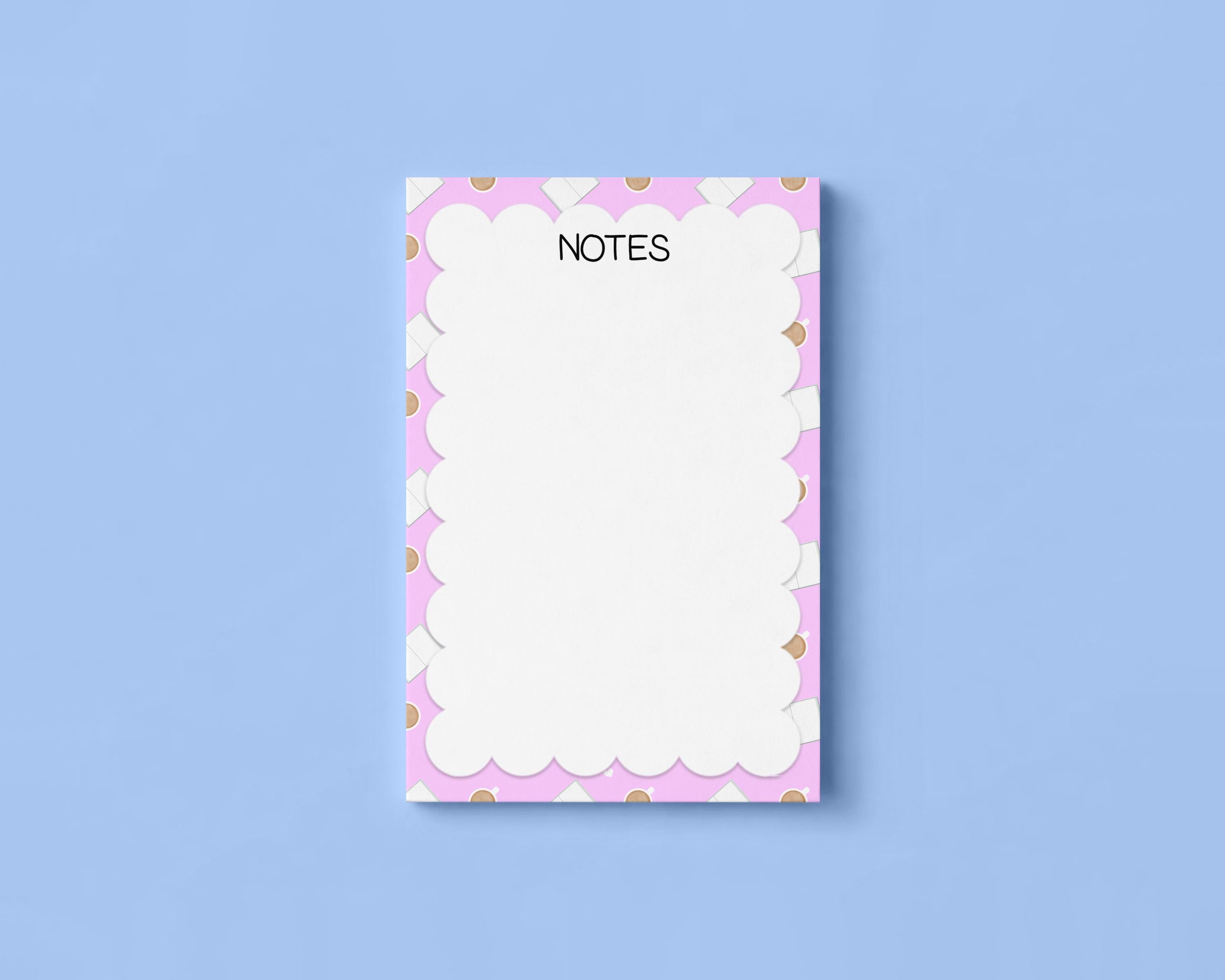 Coffee and a Good Book Pattern 4x6 Notepad