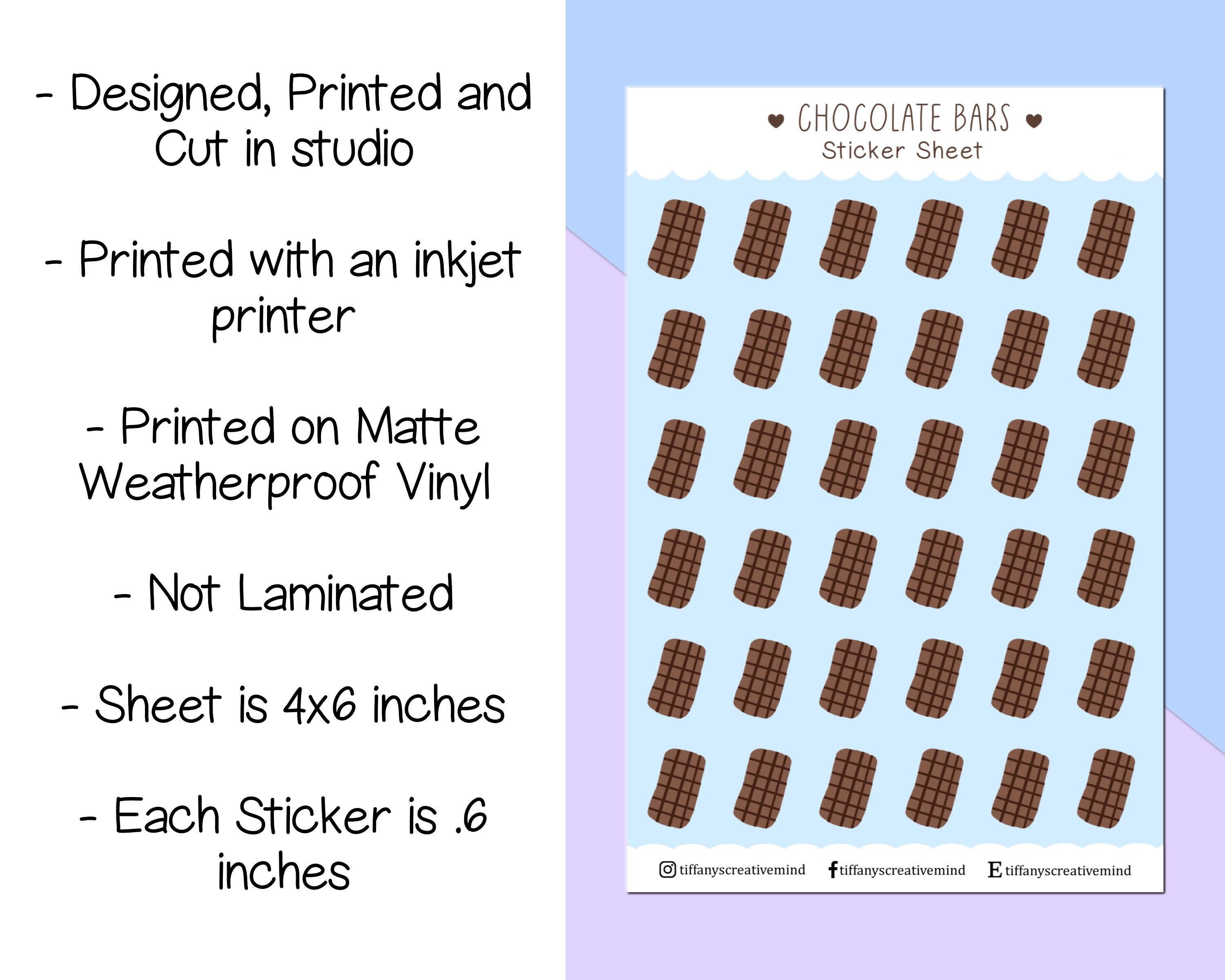 Chocolate Bars 4x6 inch Sticker Sheet