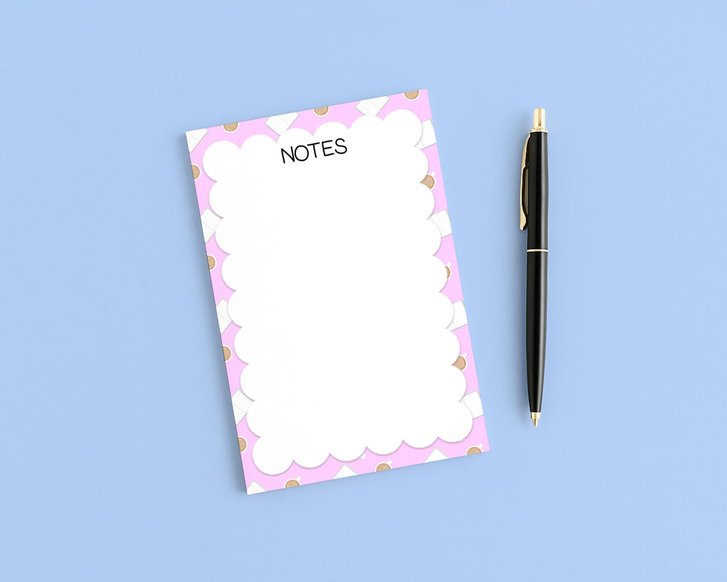 Coffee and a Good Book Pattern 4x6 Notepad