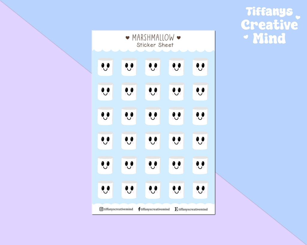 Marshmallows 4x6 inch Sticker Sheet