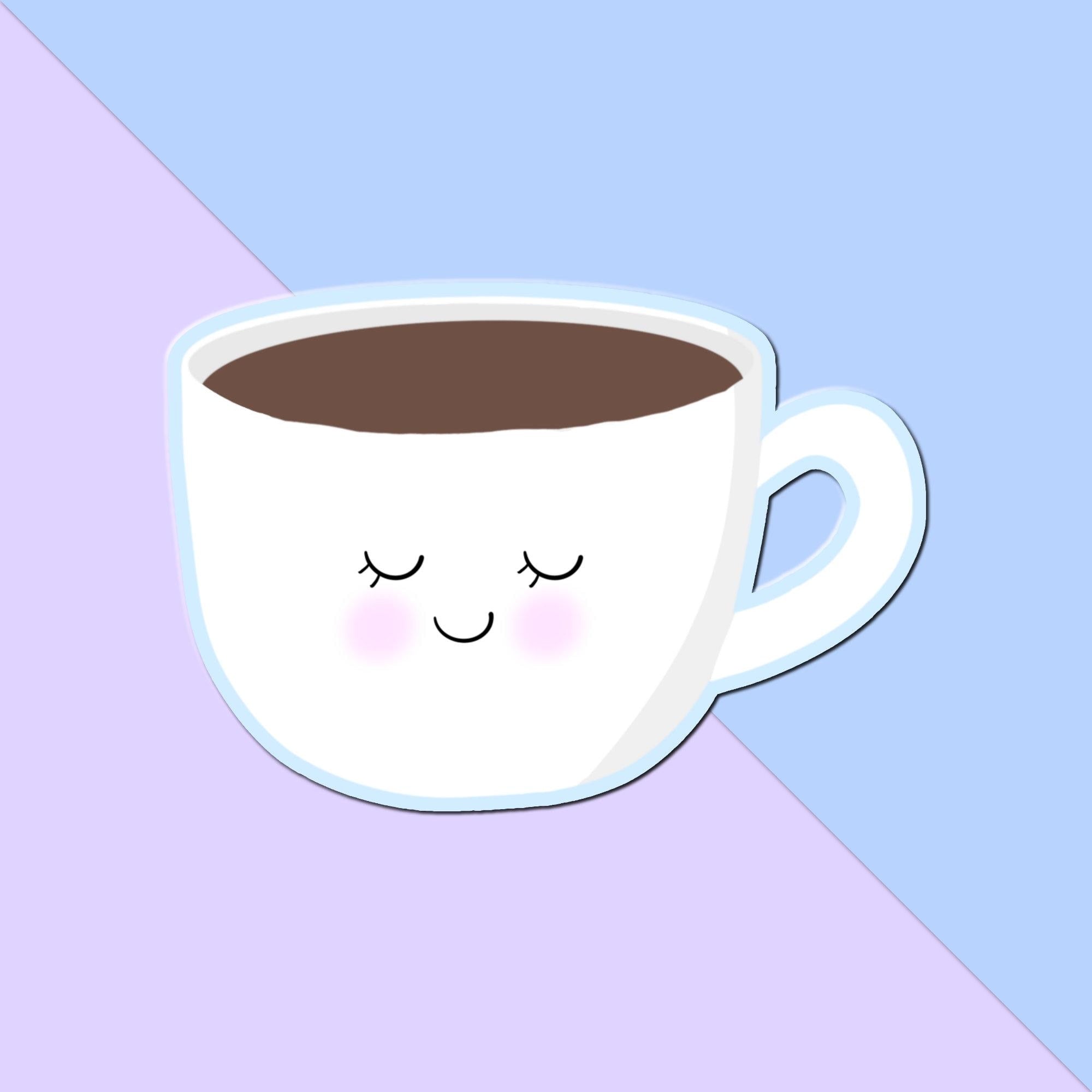 Smiling Espresso Mug Sticker – 3 Inch Matte Vinyl Decal
