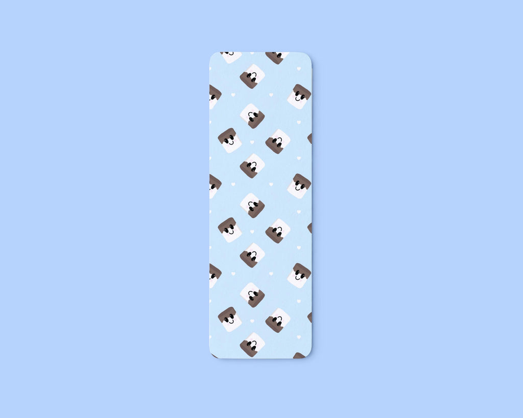 Chocolate Covered Marshmallow Seamless Pattern Double-Sided Bookmark