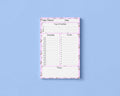 Half Letter Daily Planner Notepad with Schedule Planning: Pastel Pink Donut Pattern