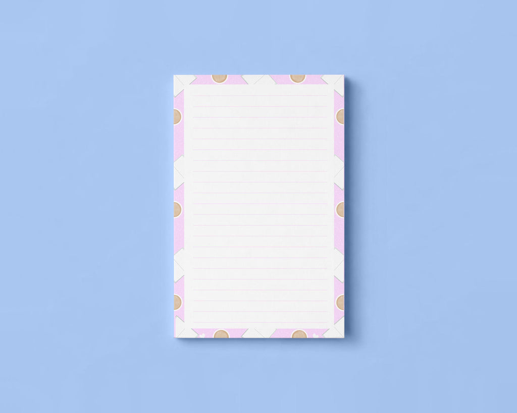 Half Letter Coffee and a Good Book Seamless Pattern Notepad