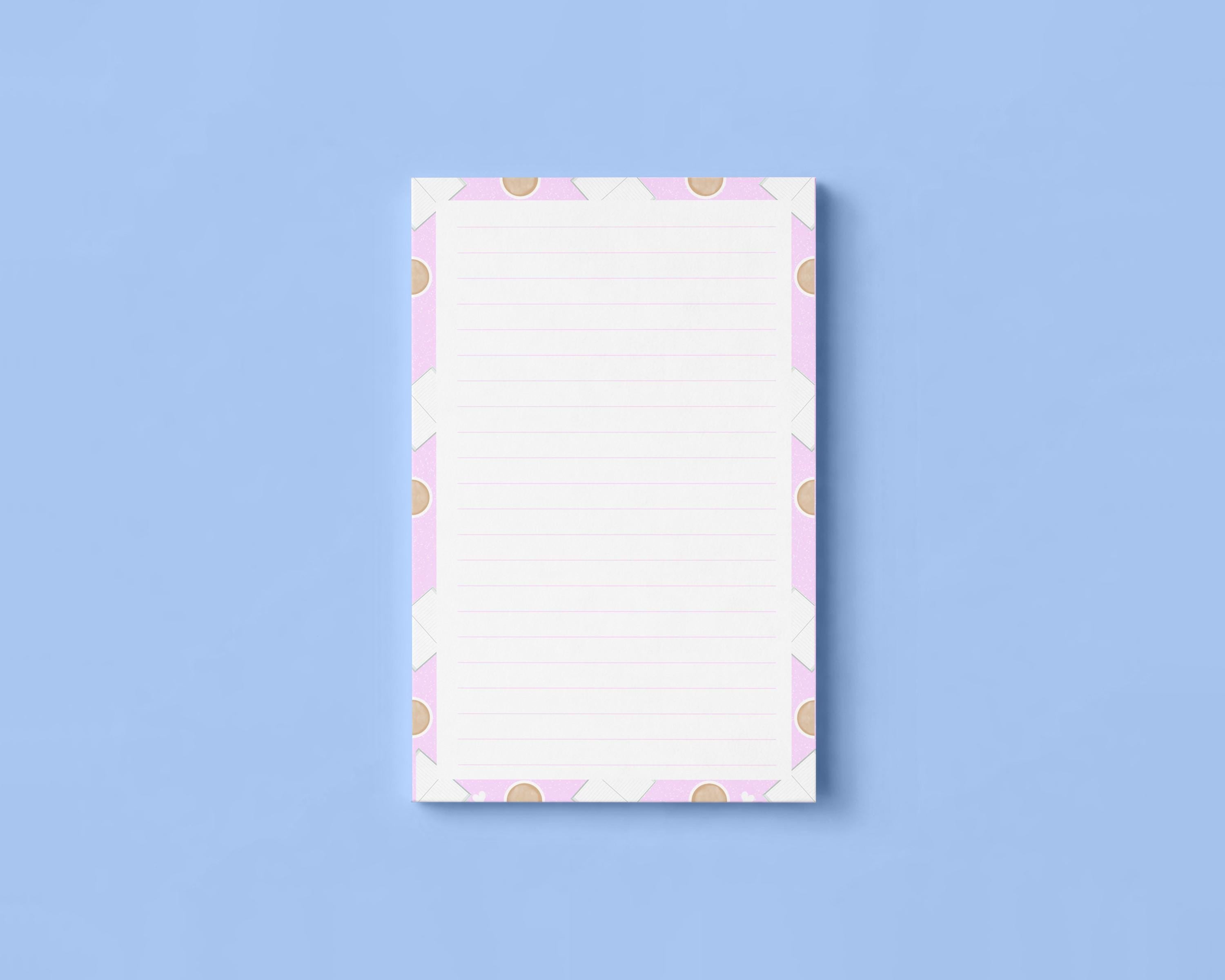 Half Letter Coffee and a Good Book Seamless Pattern Notepad